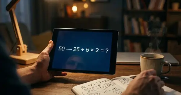МНУ 28 Чому шкільний приклад 50 – 25 ÷ 5 × 2…